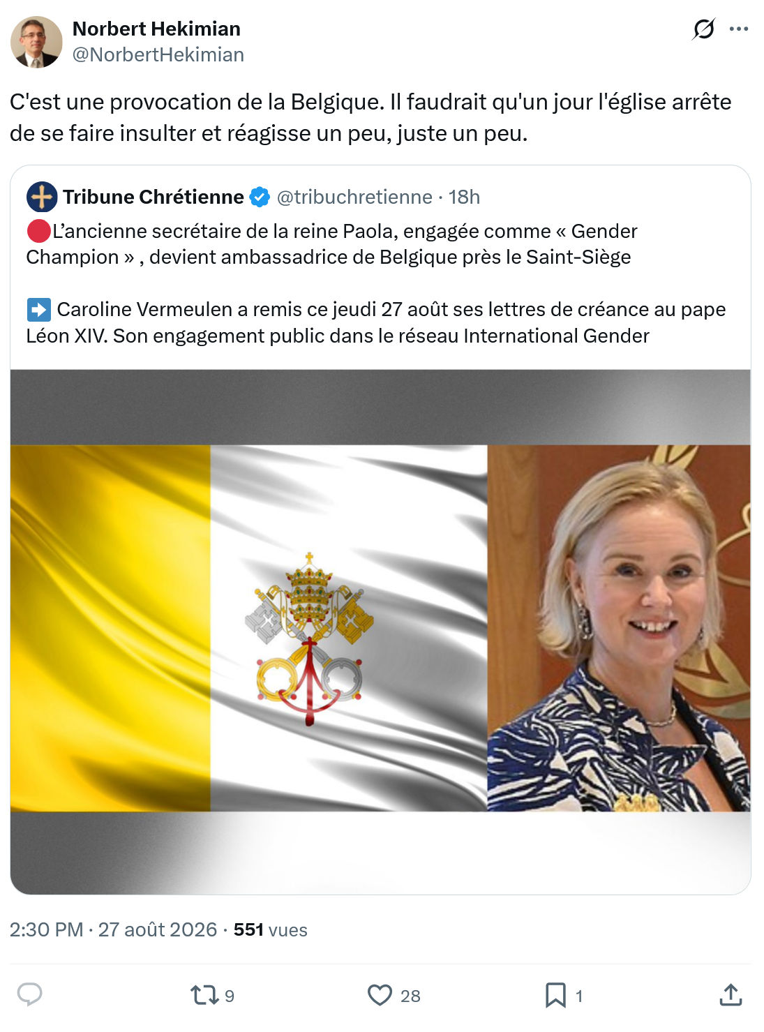 Norbert Hekimian: C'est une provocation de la Belgique...