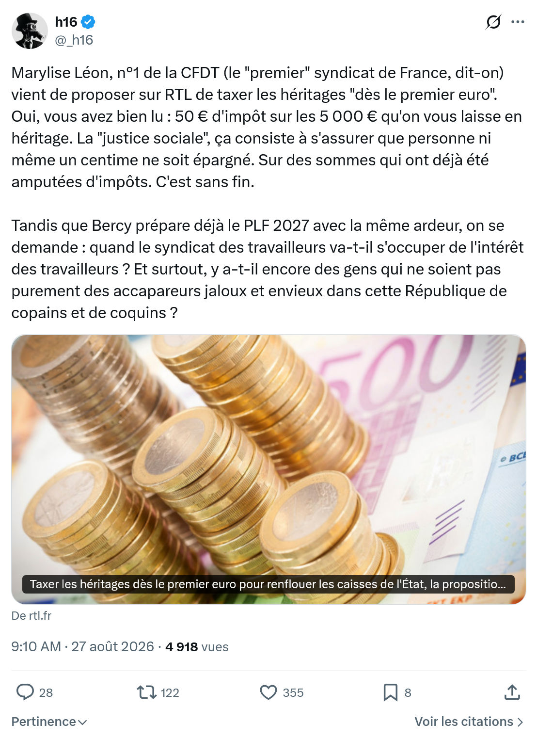 h16: Marylise Léon, n°1 de la...