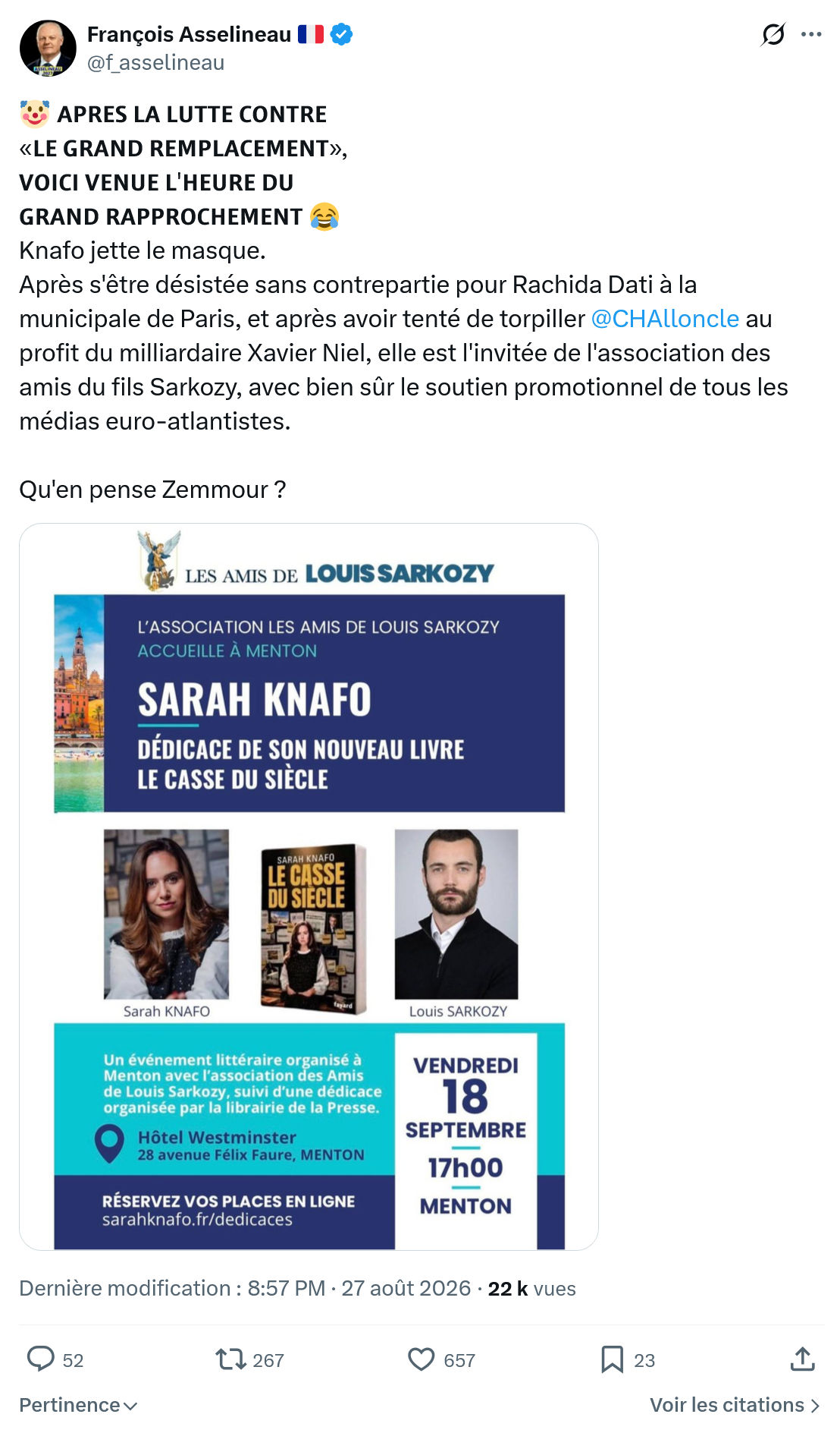 Francois Asselineau: 𝗔𝗣𝗥𝗘𝗦 𝗟𝗔 𝗟𝗨𝗧𝗧𝗘 𝗖𝗢𝗡𝗧𝗥𝗘...