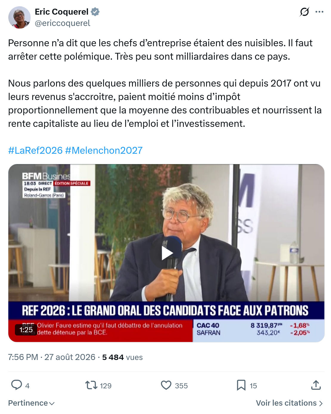 Eric Coquerel: Personne n’a dit que les chefs...
