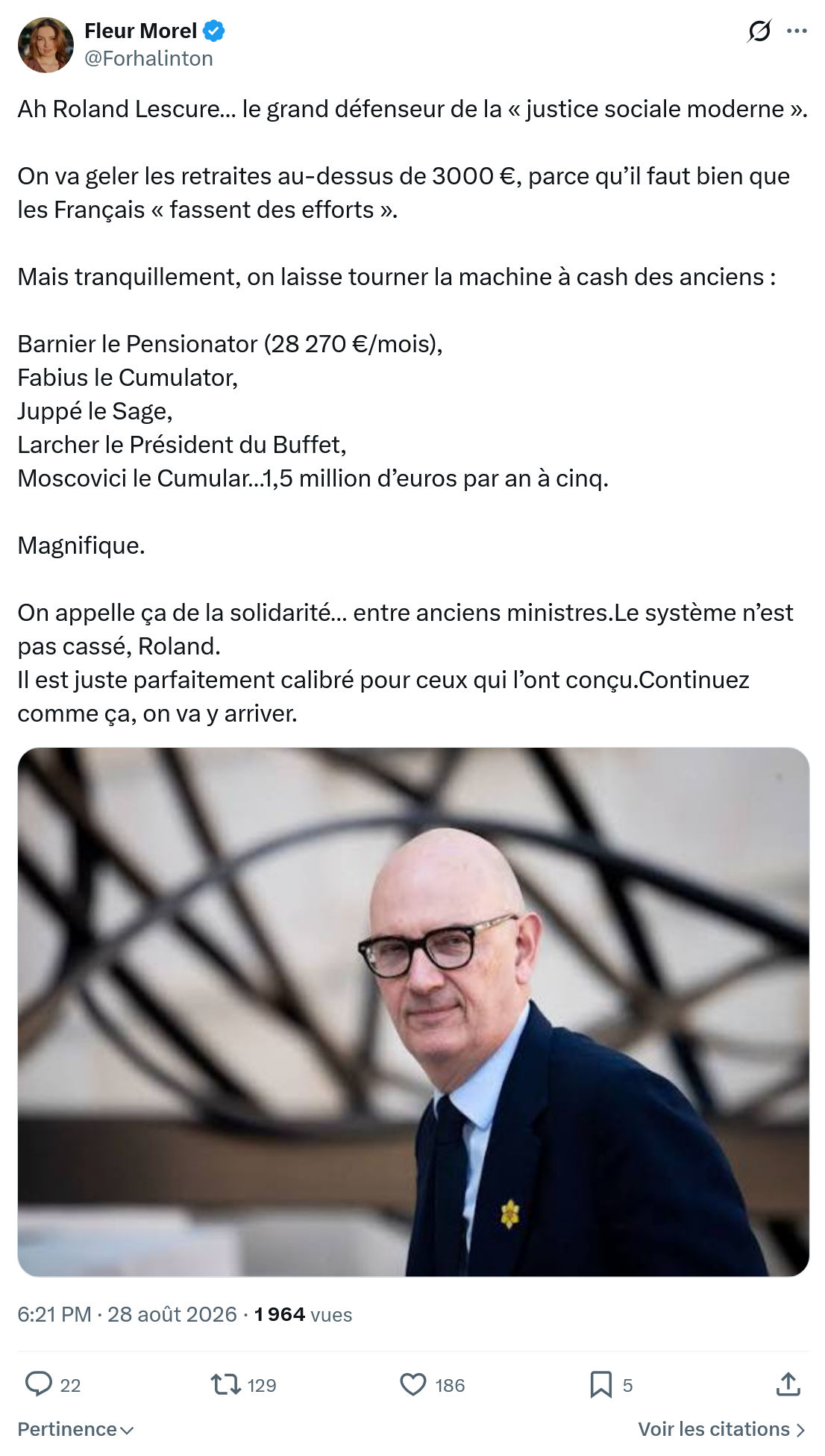 Fleur Morel: Ah Roland Lescure…