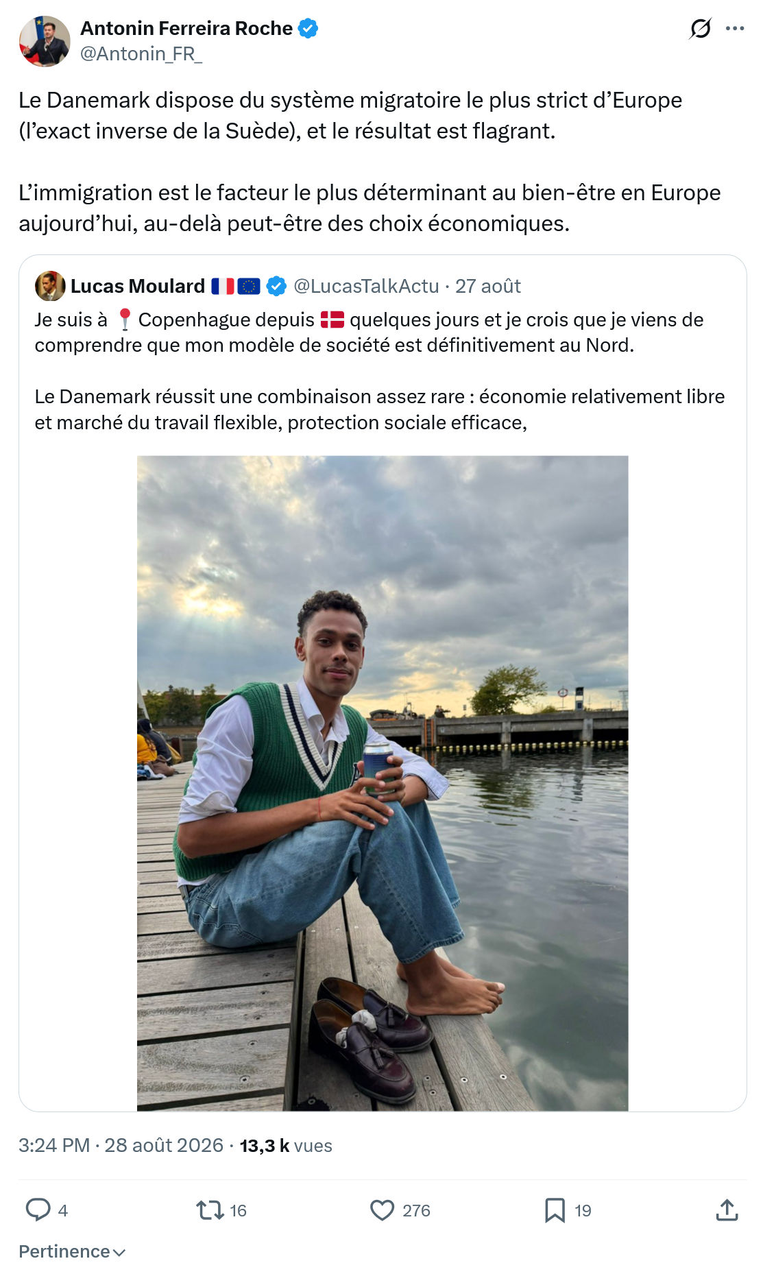 Antonin Ferreira Roche: Le Danemark dispose du système...