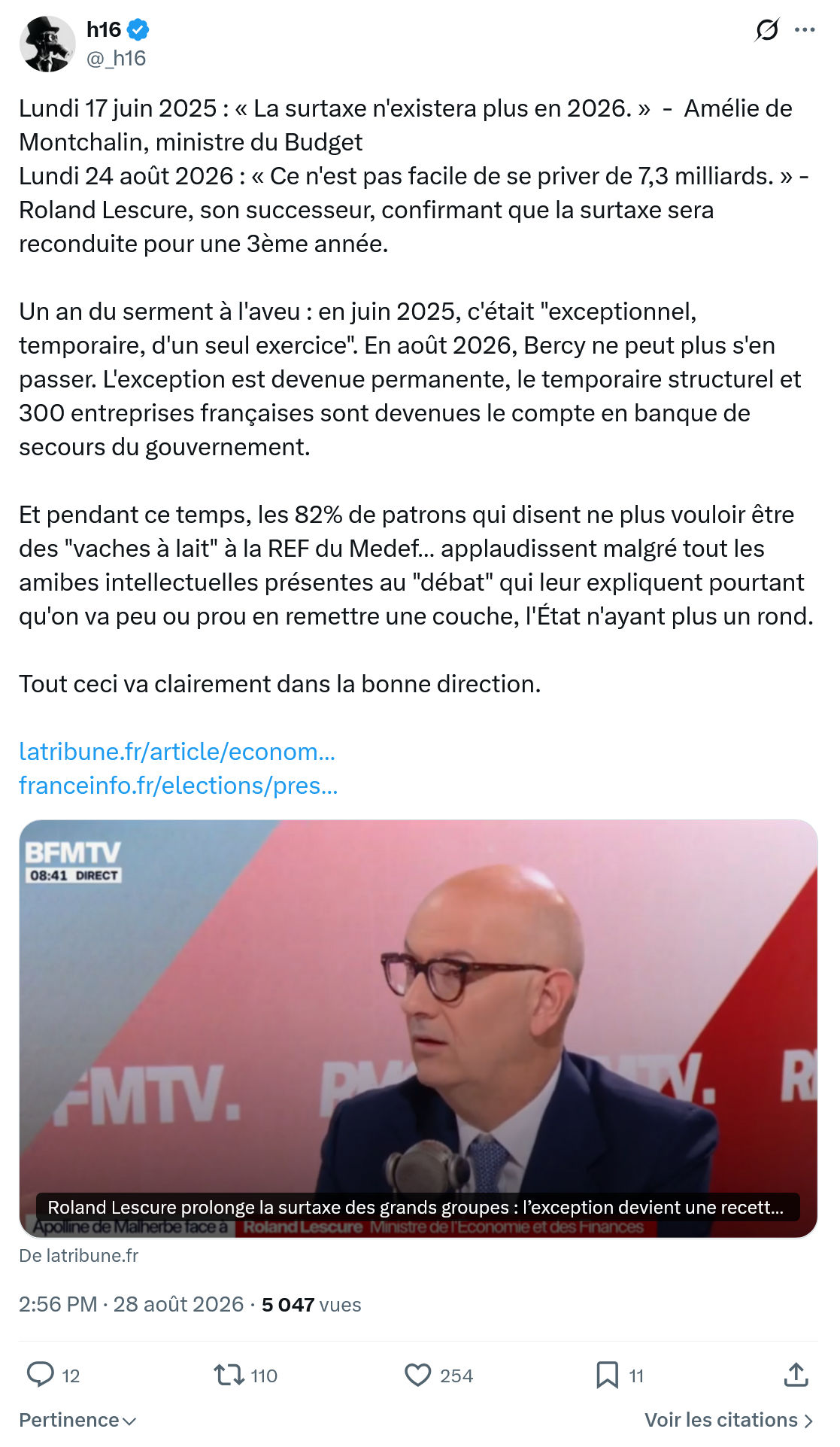 h16: Lundi 17 juin 2025...