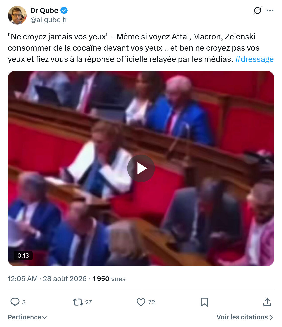 Dr Qube: "Ne croyez jamais vos yeux"...