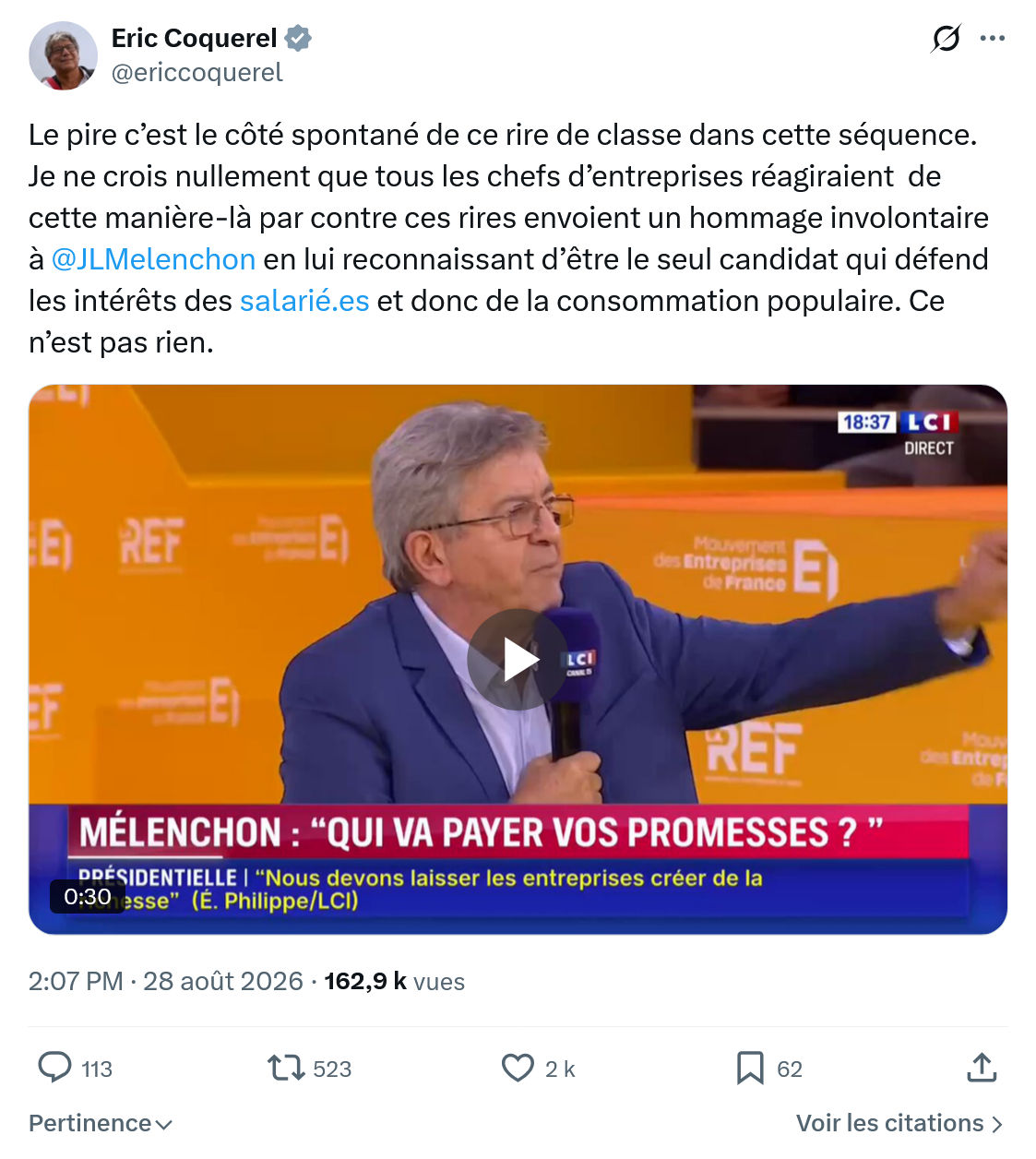 Eric Coquerel: Le pire c’est le côté spontané...