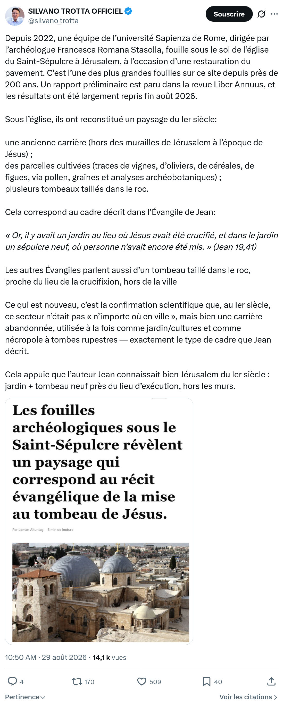 Silvano Trotta: Depuis 2022, une équipe de l’université...