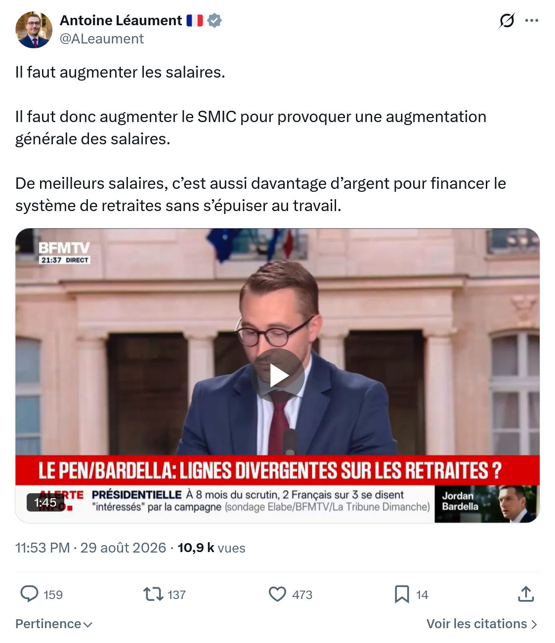 Antoine Léaument: Il faut augmenter les salaires...