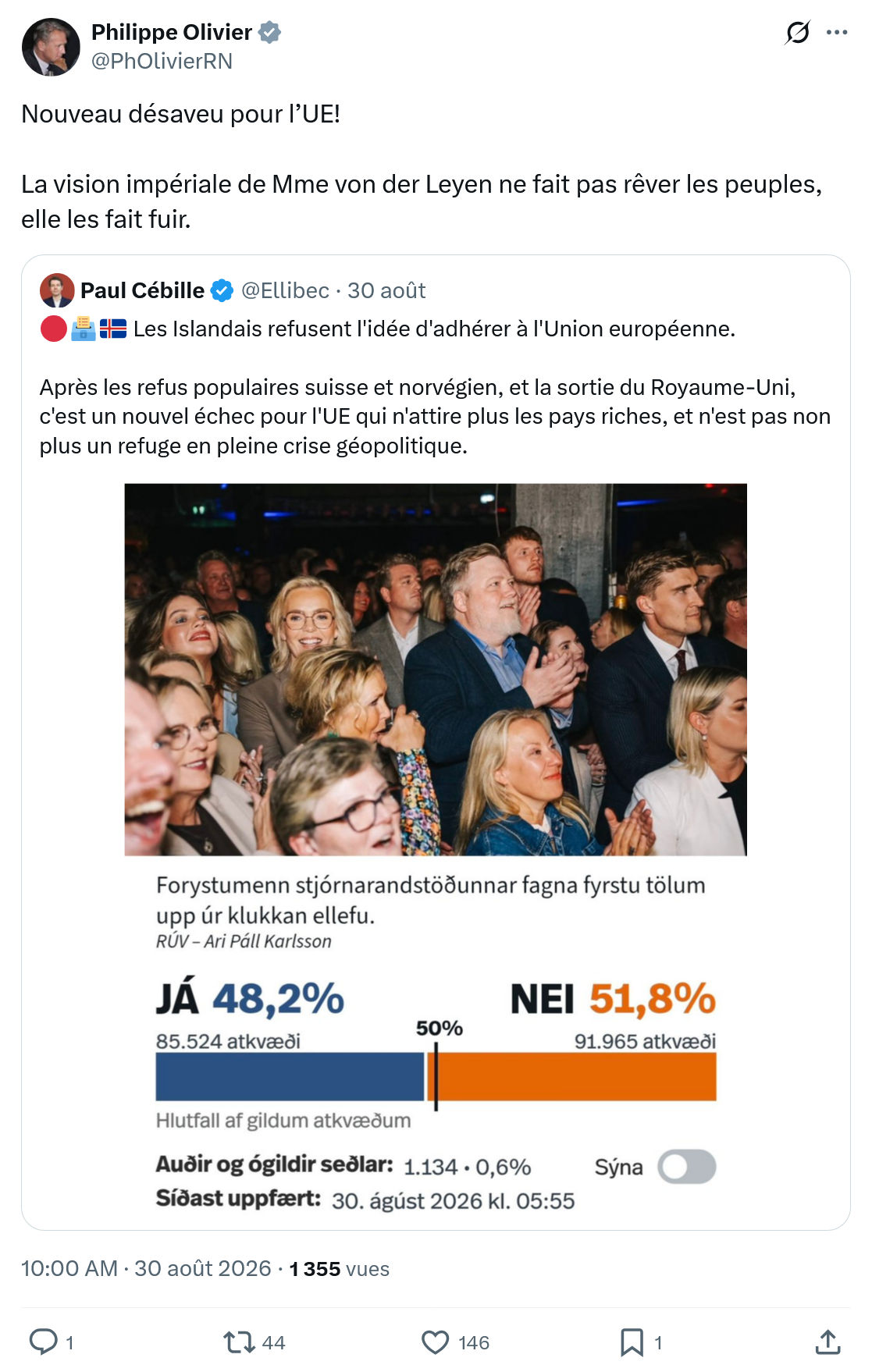 Philippe Olivier: Nouveau désaveu pour l’UE...
