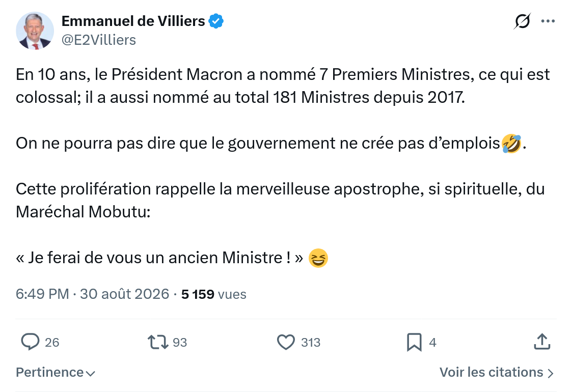 Emmanuel de Villiers: En 10 ans, le Président Macron...