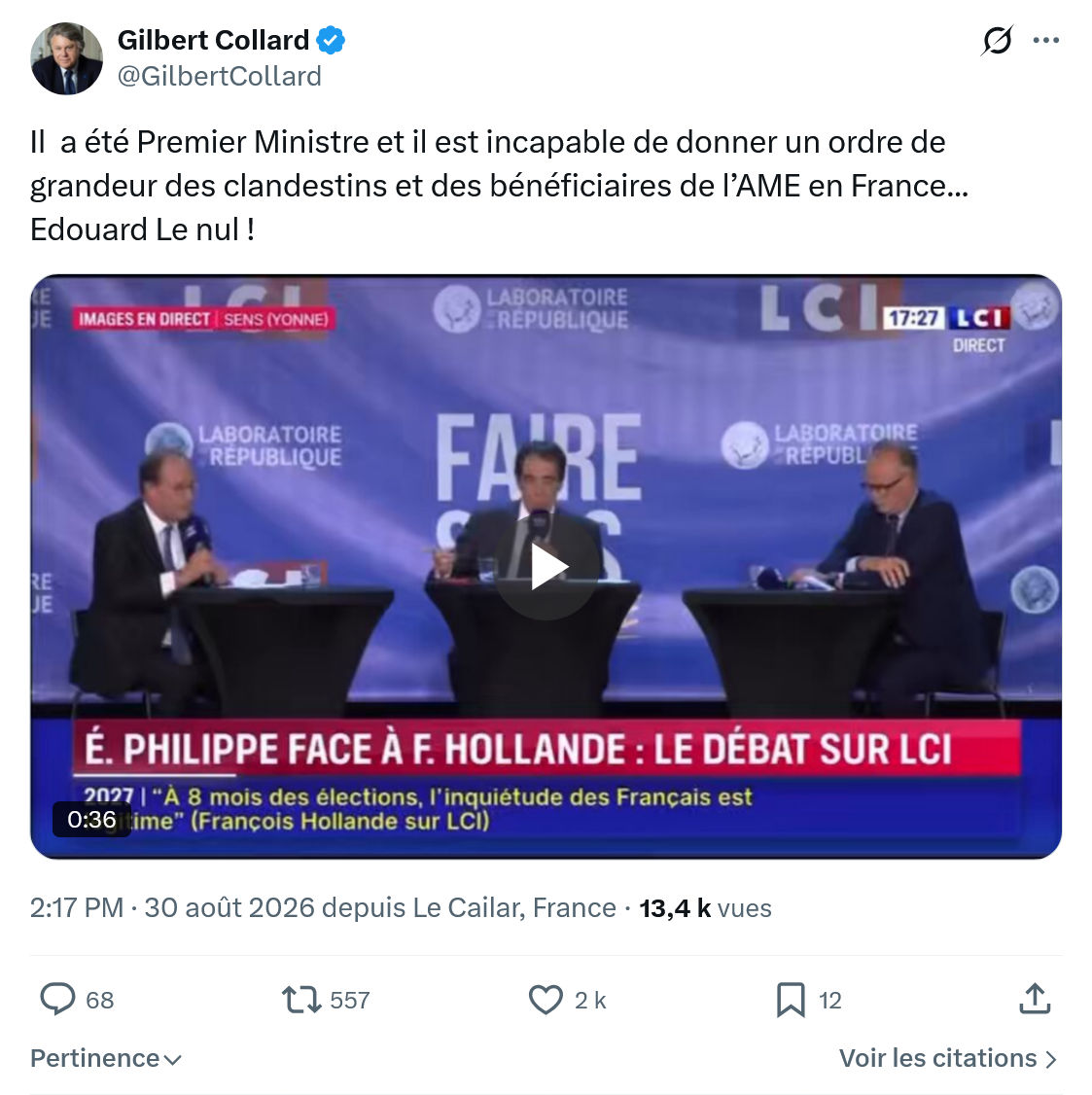 Gilbert Collard: Il  a été Premier Ministre...