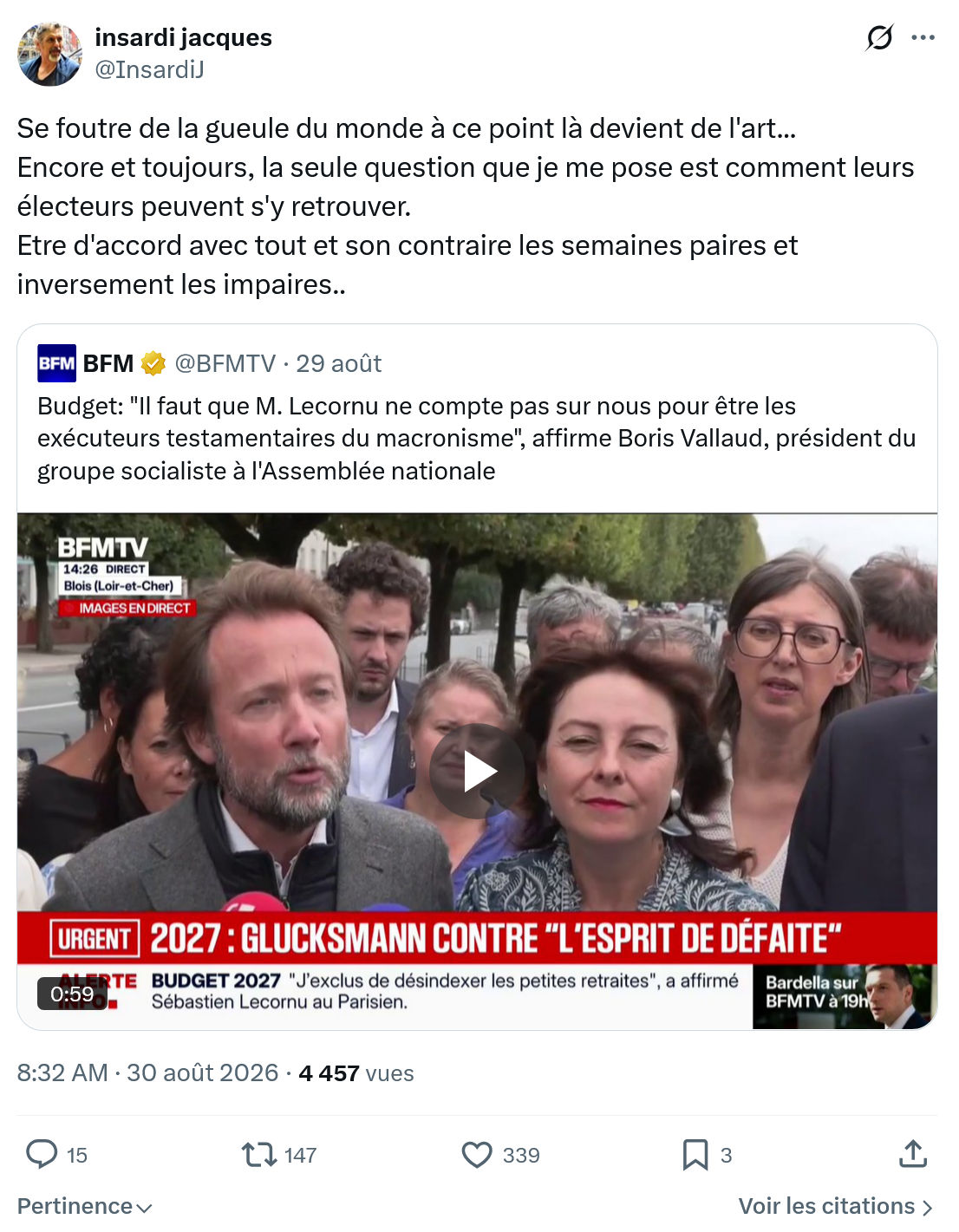 Insardi Jacques: Se foutre de la gueule du monde...