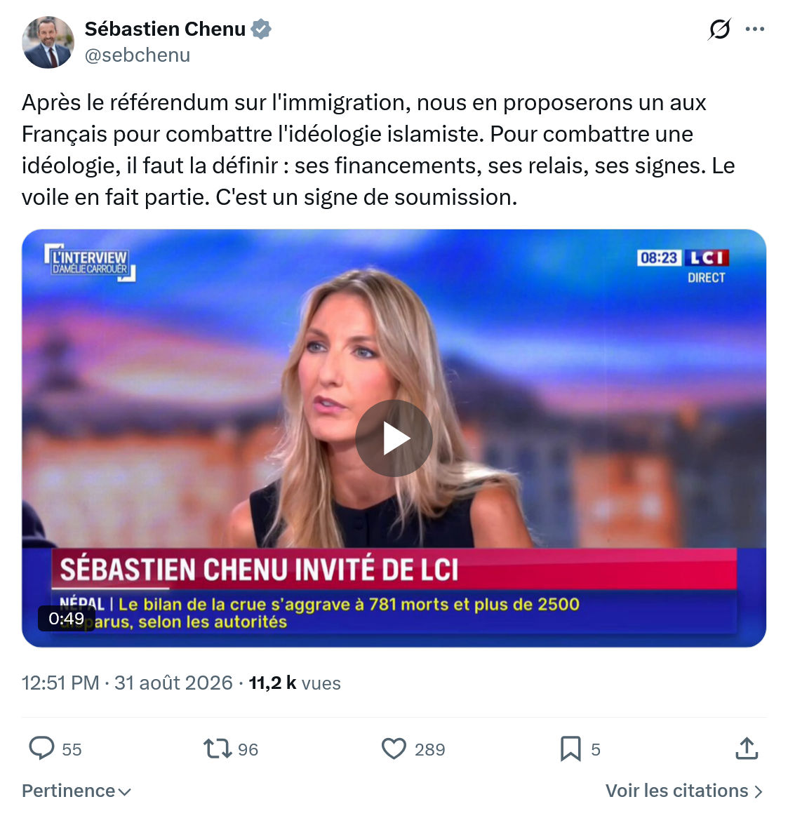 Sébastien Chenu: Après le référendum sur l'immigration...