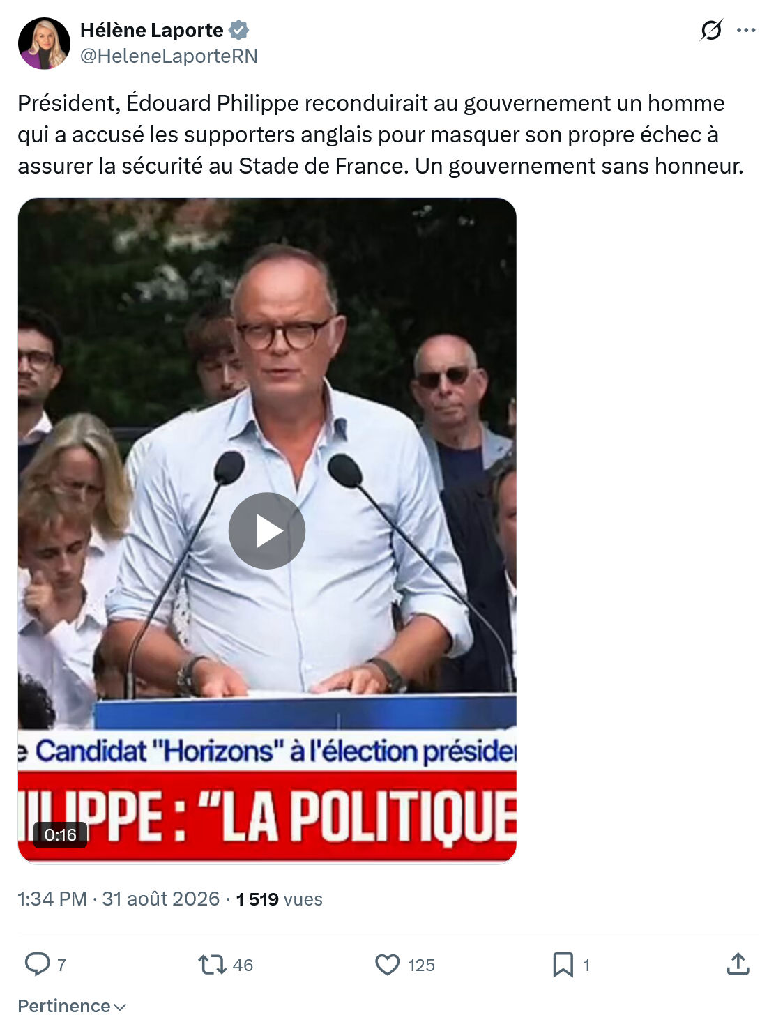 Hélène Laporte: Président, Édouard Philippe...