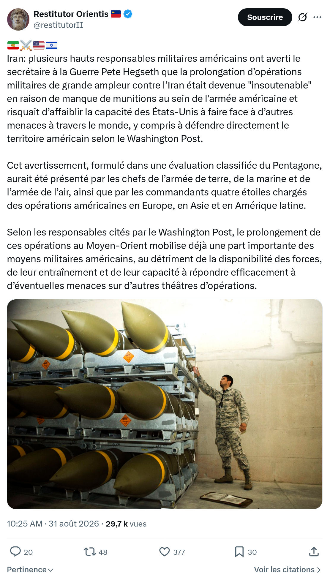 Restitutor Orientis: Iran: plusieurs hauts responsables...