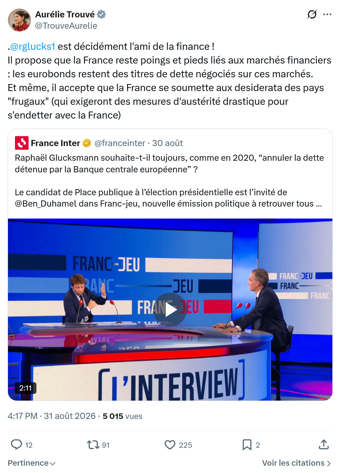 Aurélie Trouvé: @rglucks1 est décidément...