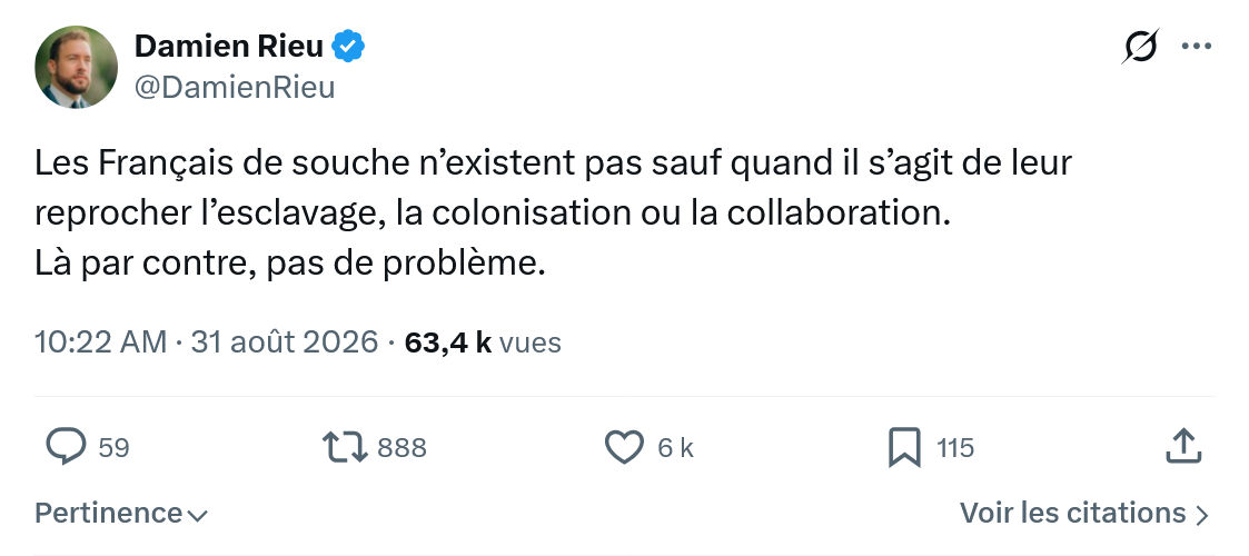 Damien Rieu: Les Français de souche n’existent...
