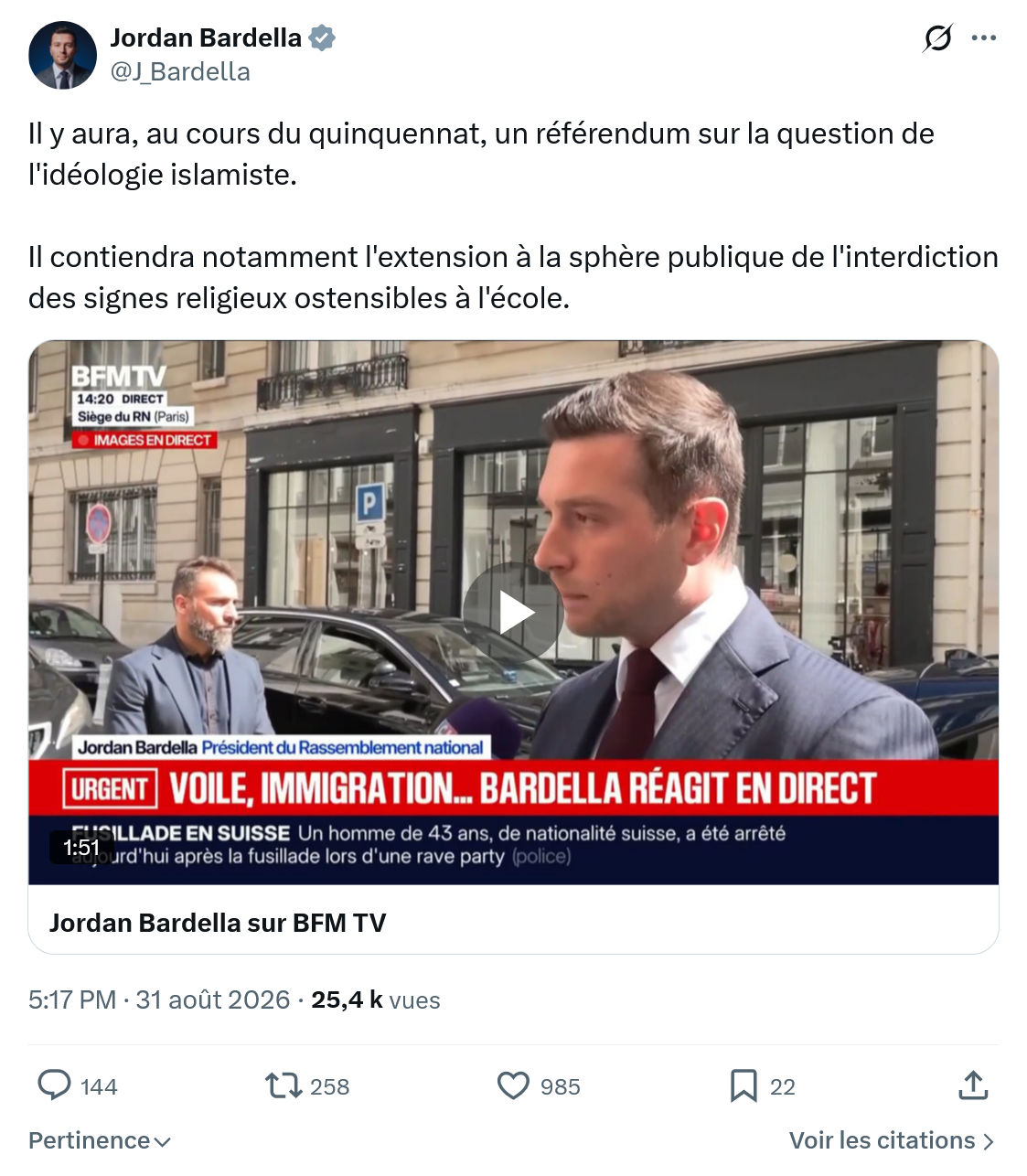 Jordan Bardella: Il y aura, au cours du quinquennat...