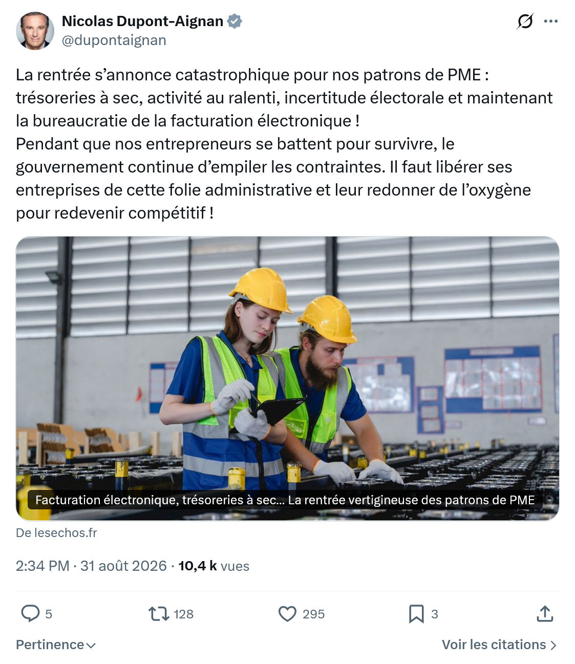Nicolas Dupont-Aignan: La rentrée s’annonce catastrophique...