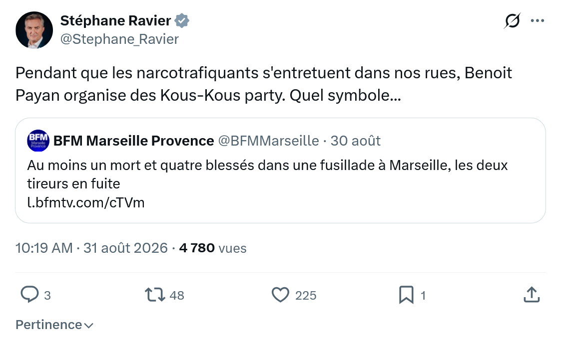Stéphane Ravier: Pendant que les narcotrafiquants...