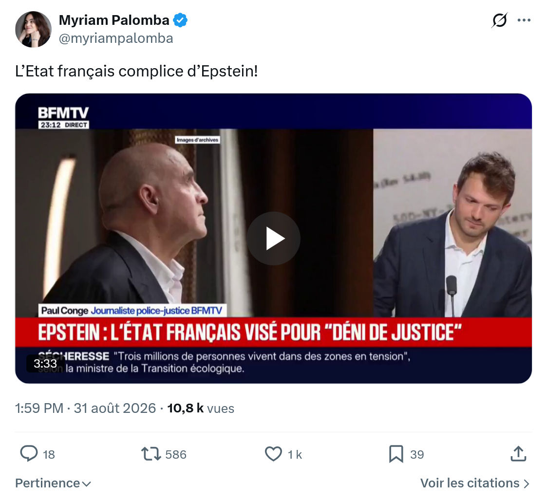Myriam Palomba: L’Etat français...