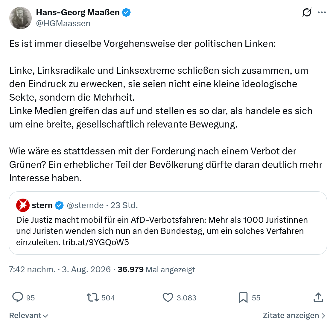 Hans-Georg Maaßen: Es ist immer dieselbe Vorgehensweise...