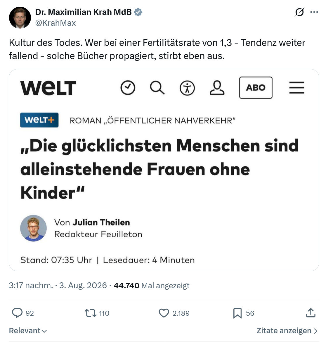 Maximilian Krah: Kultur des Todes...