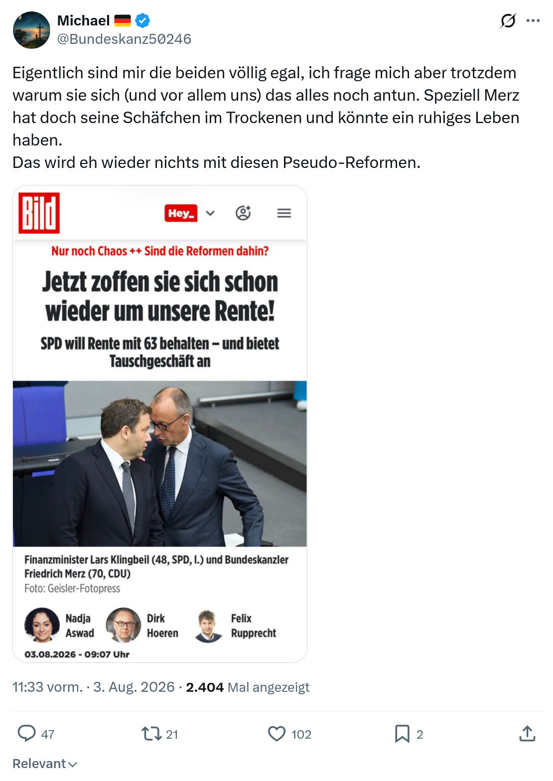 Michael: Eigentlich sind mir die beiden...