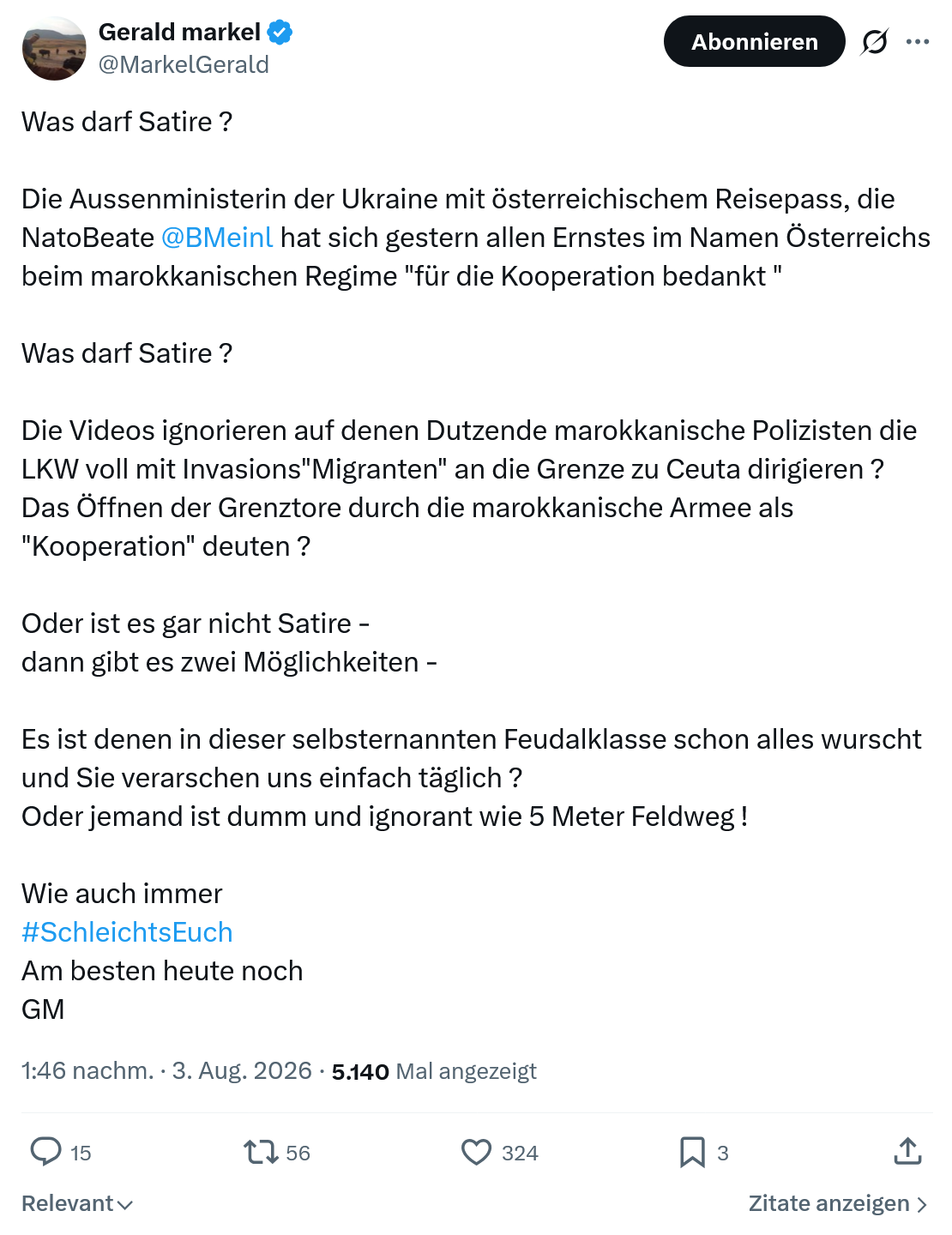 Gerald Markel: Was darf Satire...