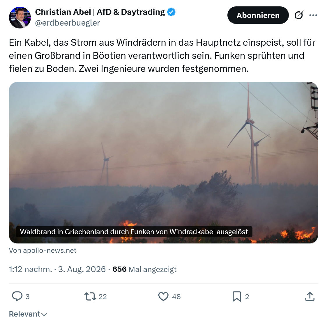 Christian Abel: Ein Kabel, das Strom aus Windrädern...