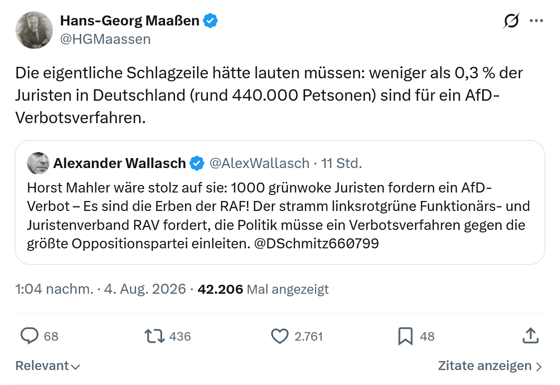 Hans-Georg Maaßen: Die eigentliche Schlagzeile...