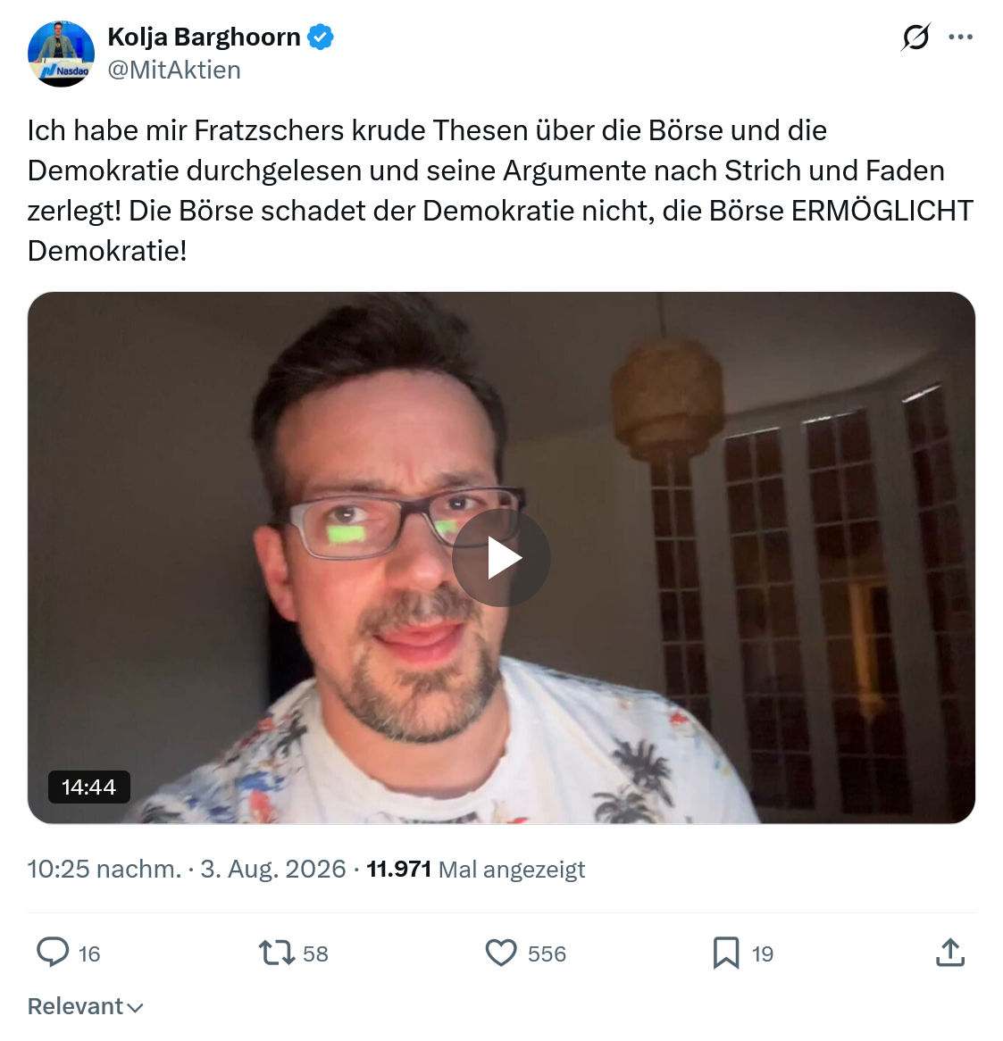 Kolja Barghoorn: Ich habe mir Fratzschers krude...