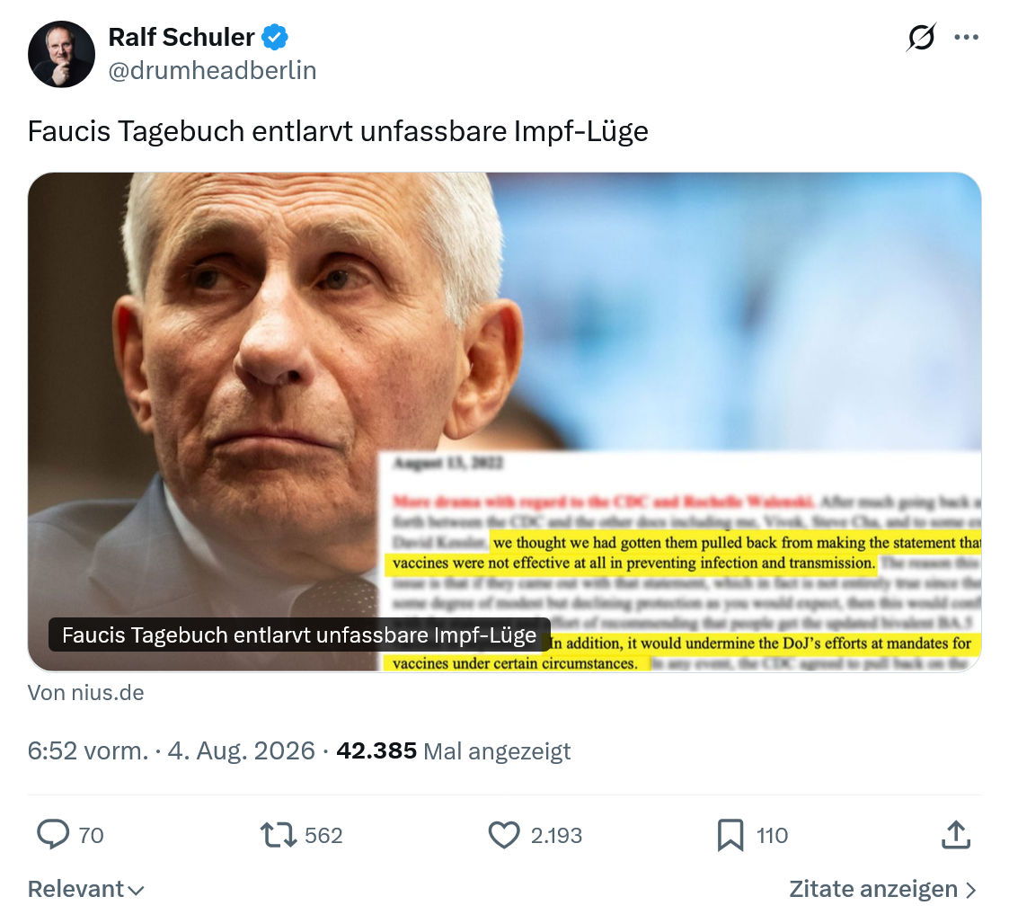Ralf Schuler: Faucis Tagebuch...