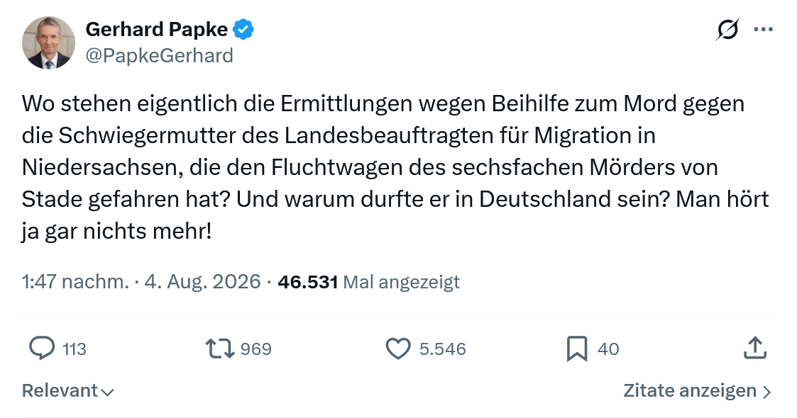 Gerhard Papke: Wo stehen eigentlich die Ermittlungen...