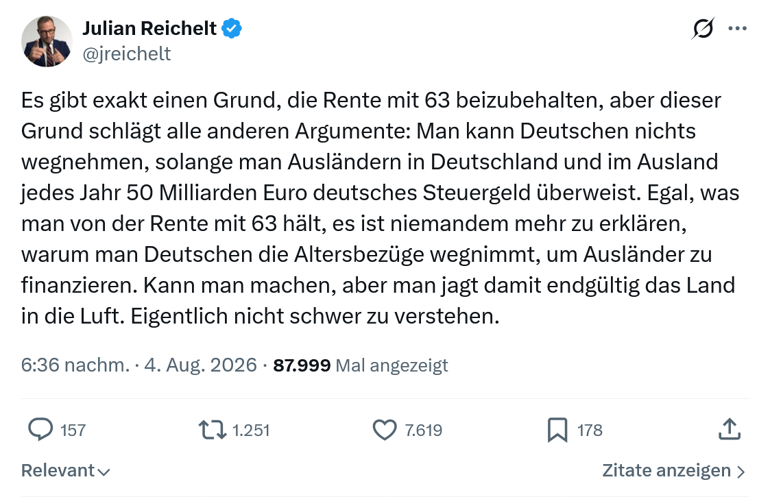 Julian Reichelt: Es gibt exakt einen Grund...