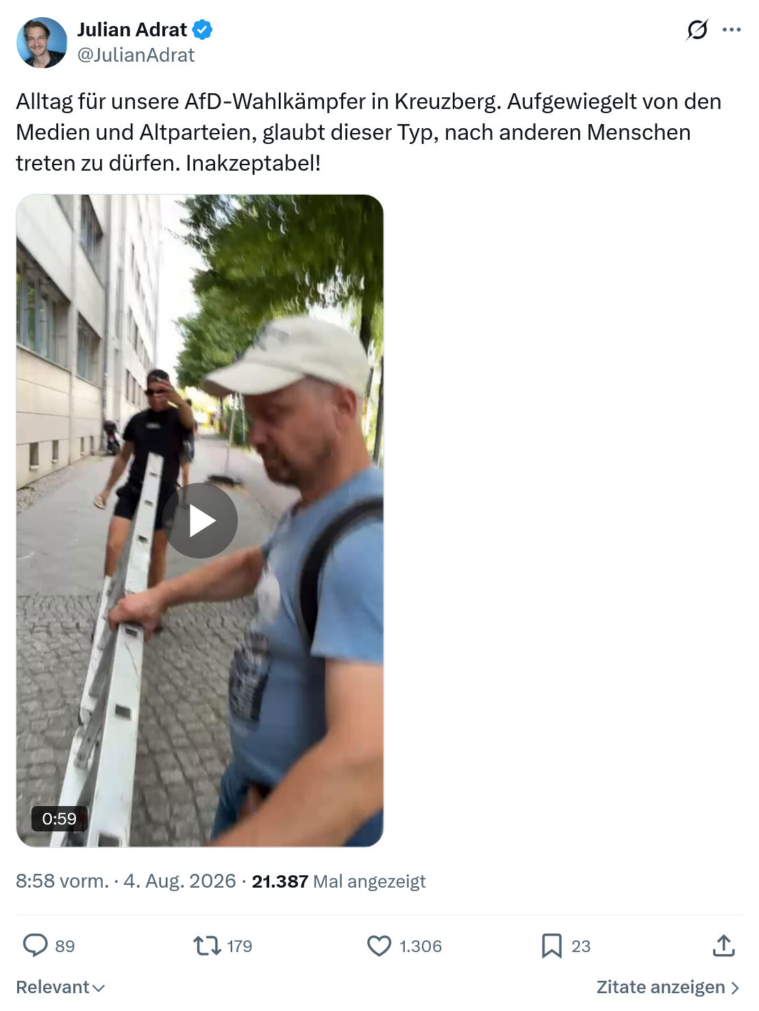 Julian Adrat: Alltag für unsere AfD-Wahlkämpfer...