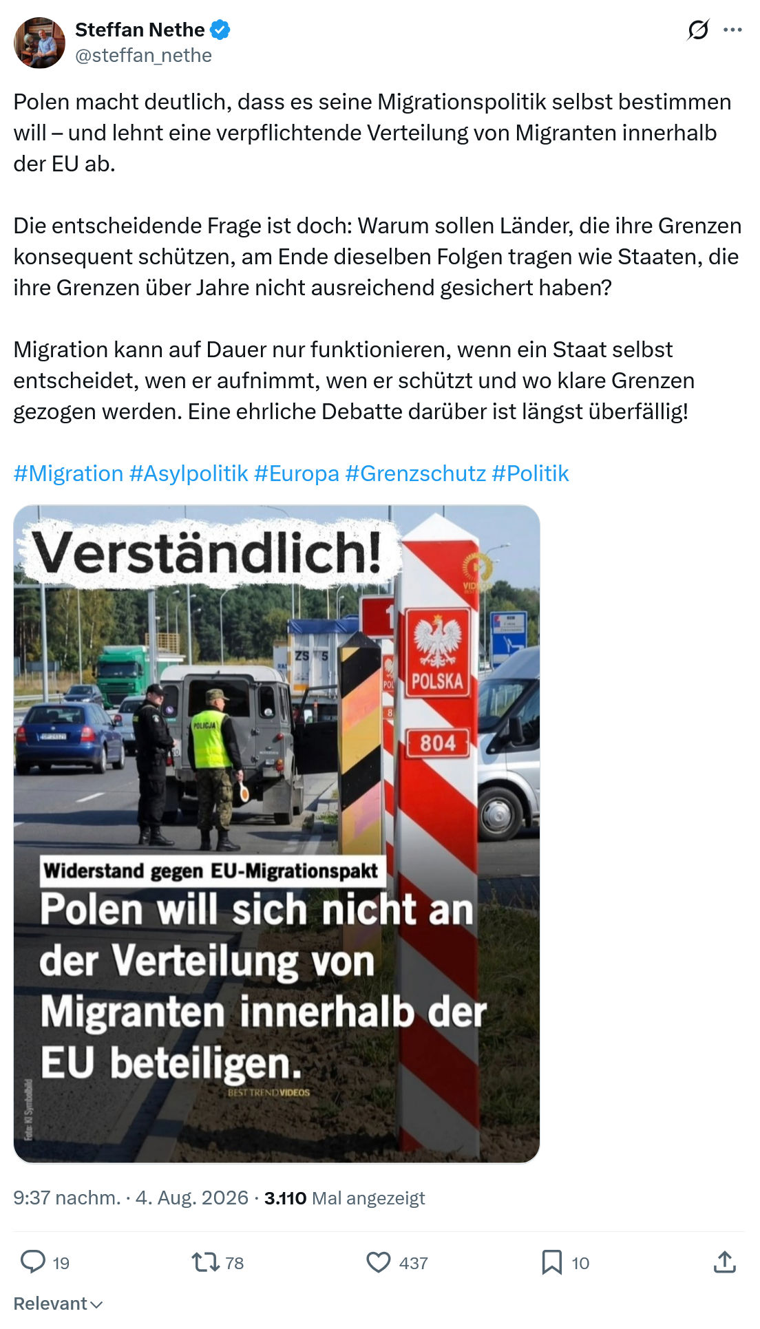 Steffan Nethe: Polen macht deutlich...