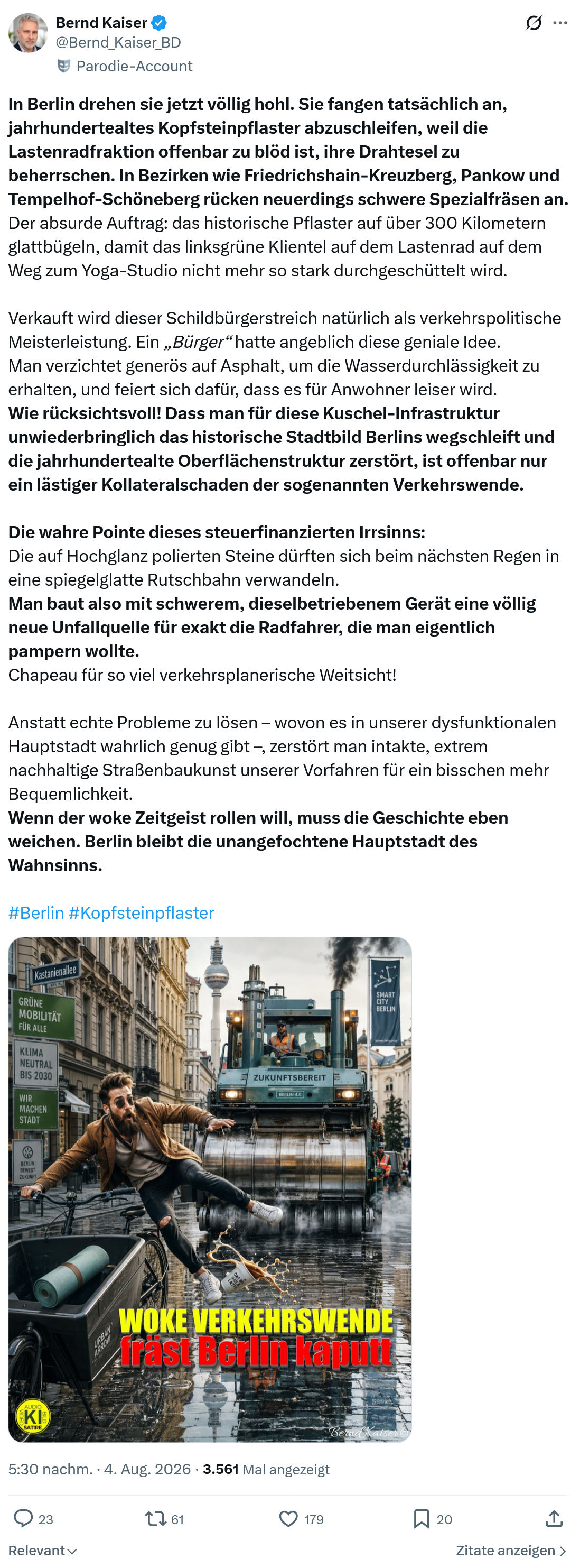 Bernd Kaiser: In Berlin drehen sie jetzt völlig hohl...