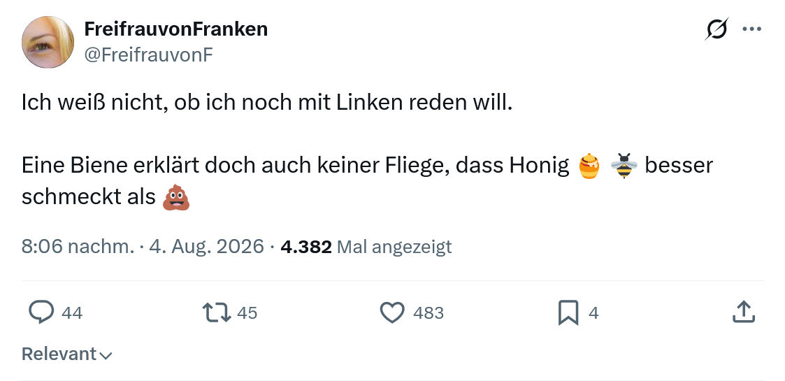 FreifrauvonFranken: Ich weiß nicht...
