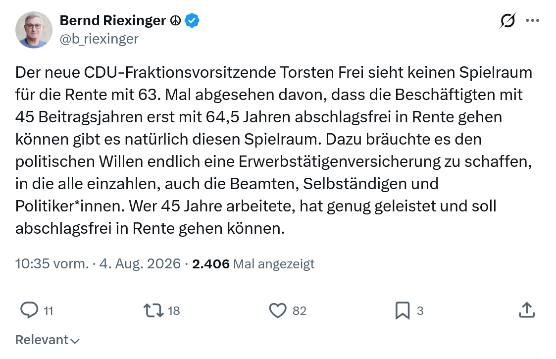 Bernd Riexinger: Der neue CDU-Fraktionsvorsitzende...