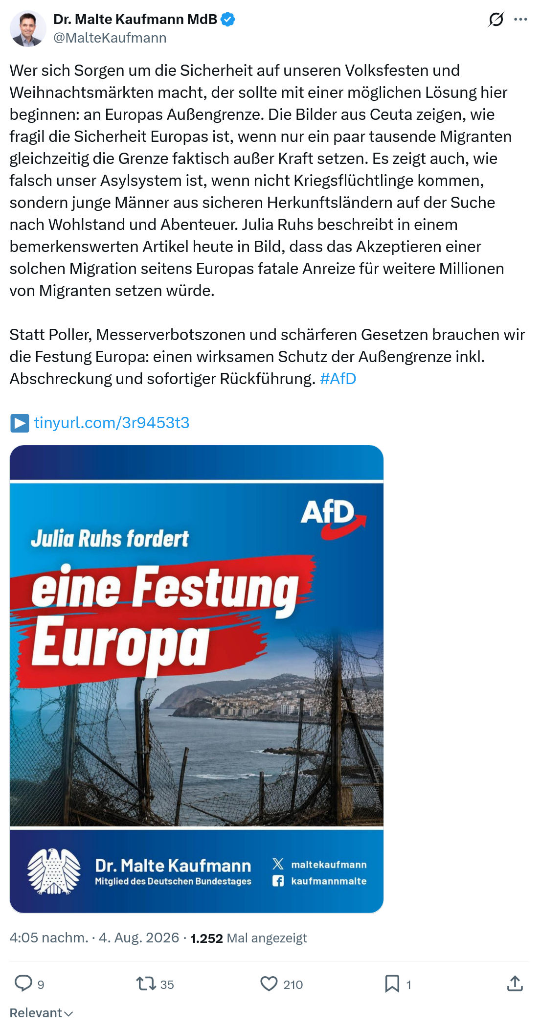 Malte Kaufmann: Wer sich Sorgen um die Sicherheit...