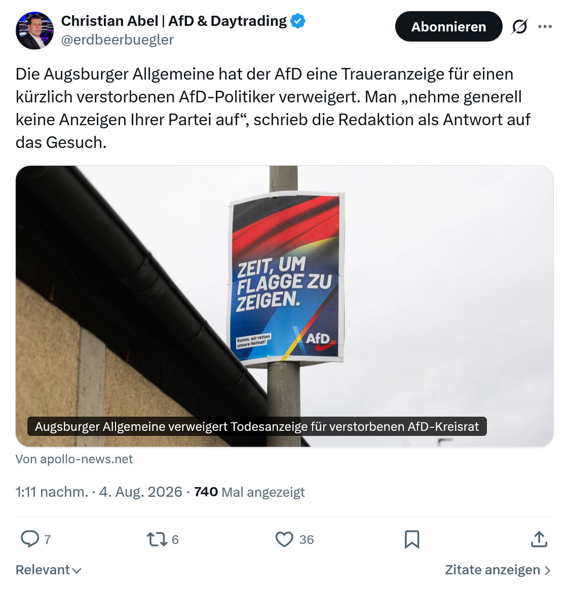 Christian Abel: Die Augsburger Allgemeine...