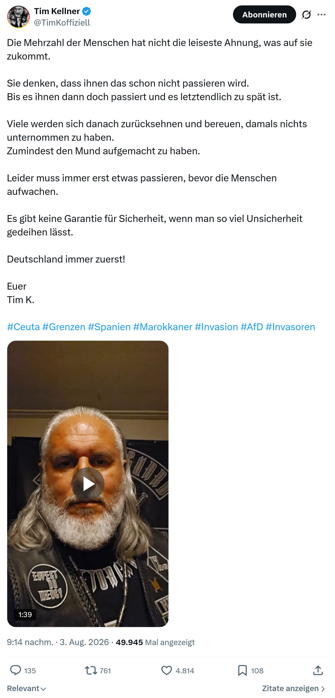 Tim Kellner: Die Mehrzahl der Menschen...