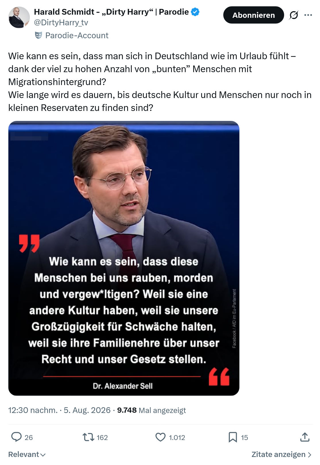 Harald Schmidt: Wie kann es sein...