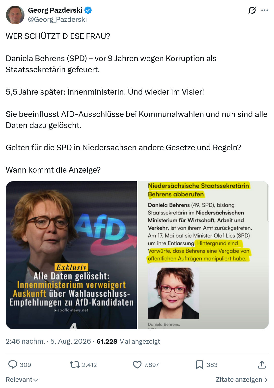 Georg Pazderski: WER SCHÜTZT DIESE FRAU...