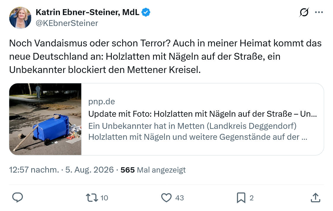 Katrin Ebner-Steiner: Noch Vandaismus...