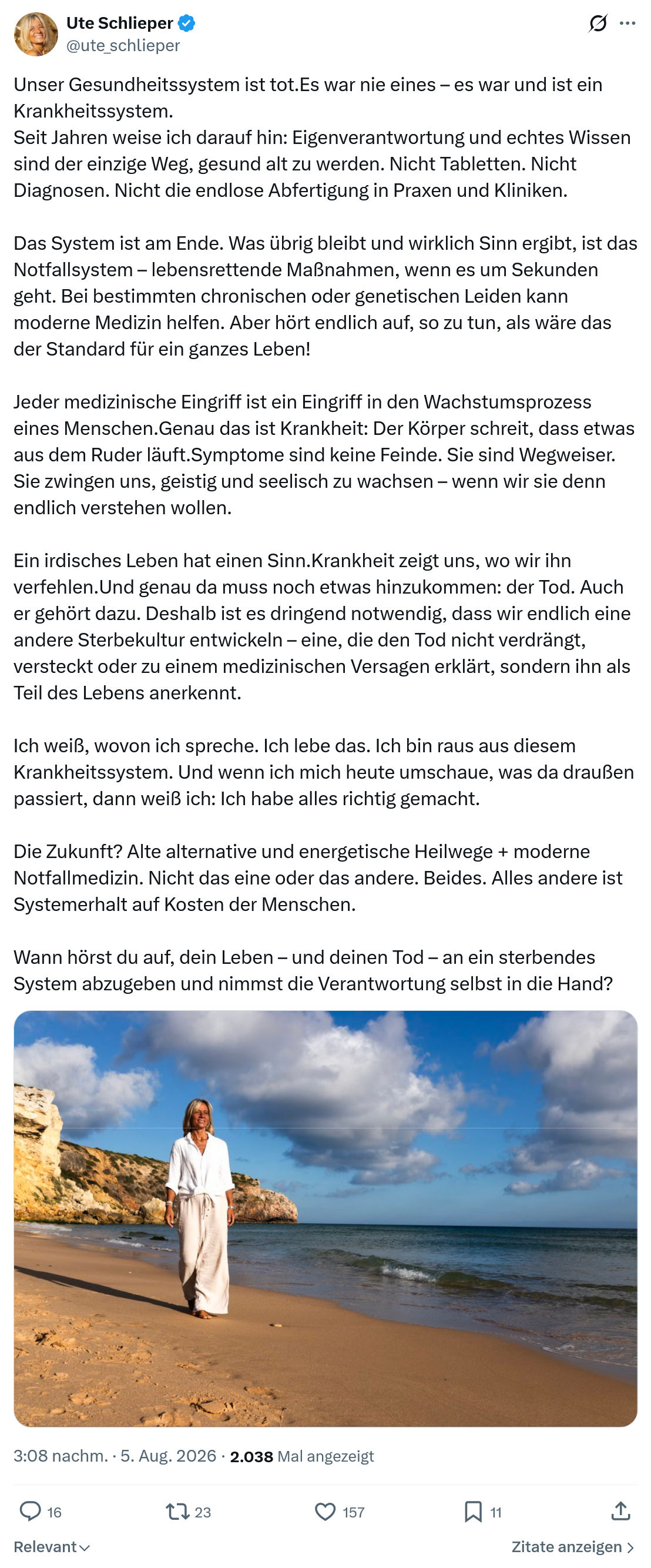 Ute Schlieper: Unser Gesundheitssystem ist tot...