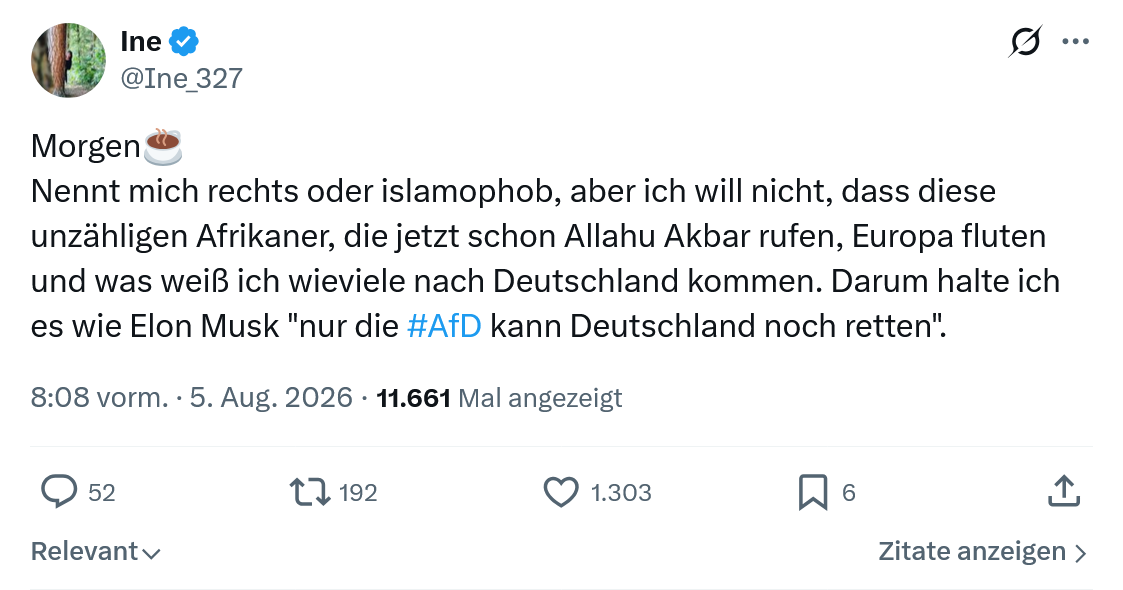 Ine: Nennt mich rechts oder islamophob...