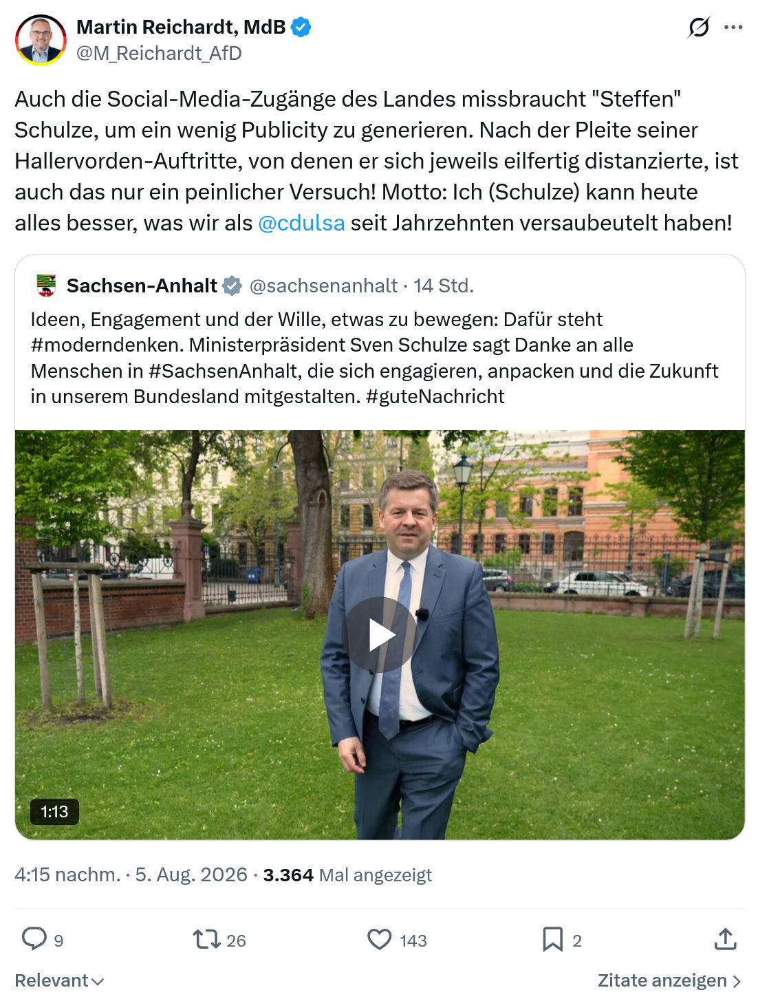 Martin Reichardt: Auch die Social-Media-Zugänge...