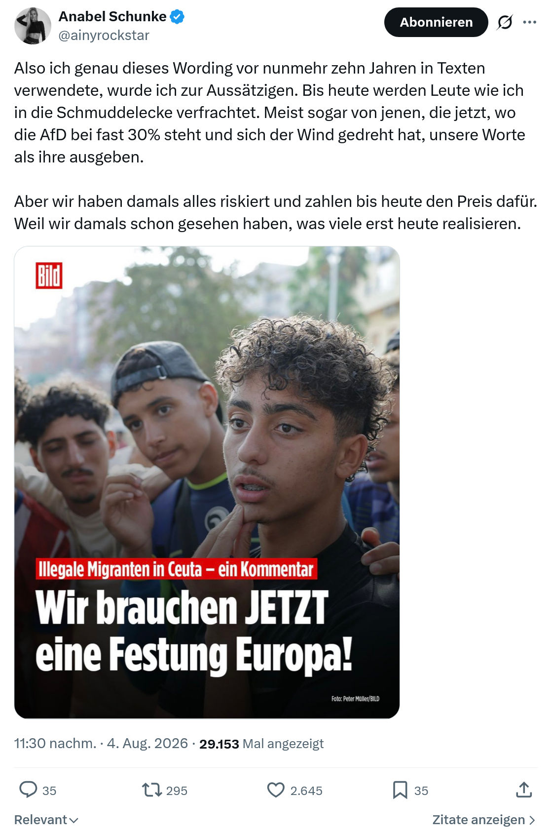Anabel Schunke: Also ich genau dieses Wording...