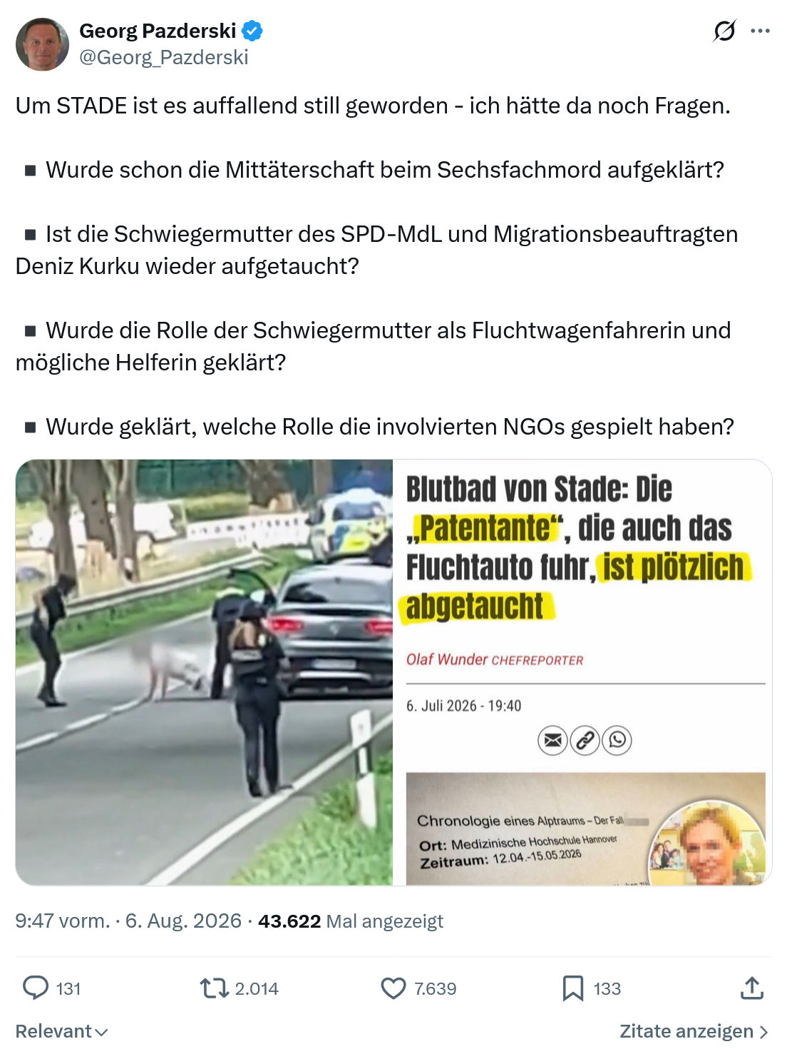 Georg Pazderski: Um STADE ist es auffallend...